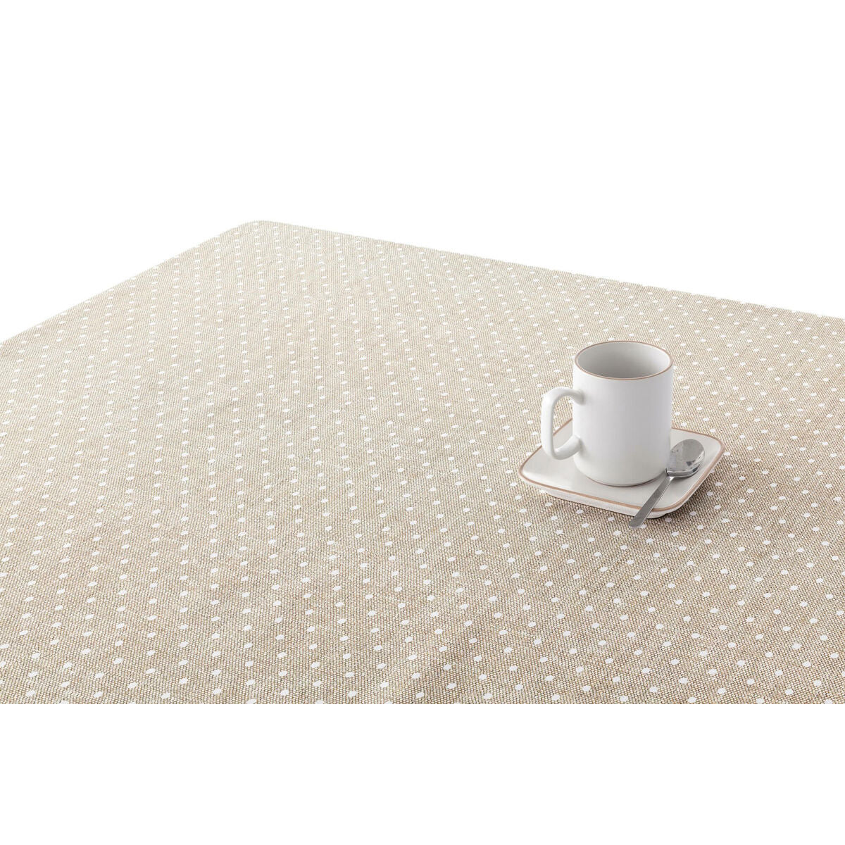 Tovaglia in resina antimacchia Belum Plumeti Bianco 140 x 140 cm