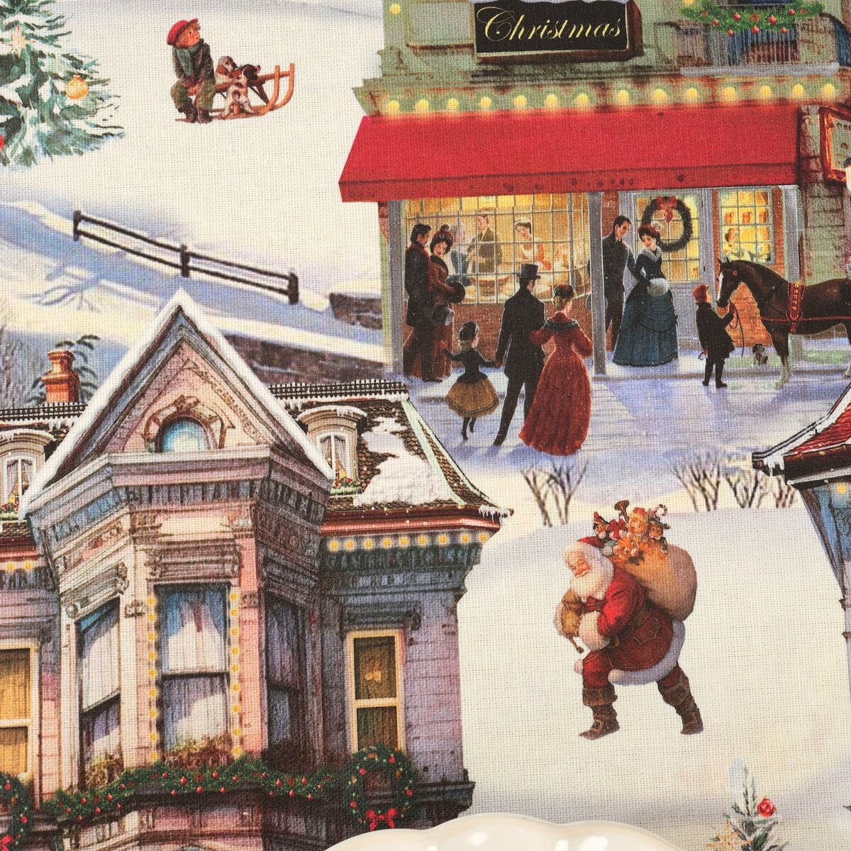 Tovaglia in resina antimacchia Mauré Christmas City 200 x 140 cm