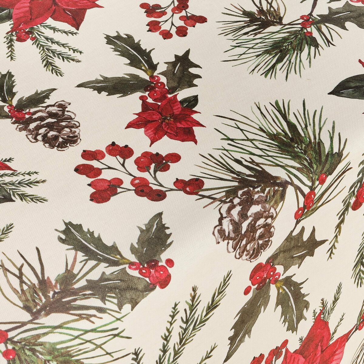 Tovaglia in resina antimacchia Mauré Christmas Flowers 140 x 140 cm