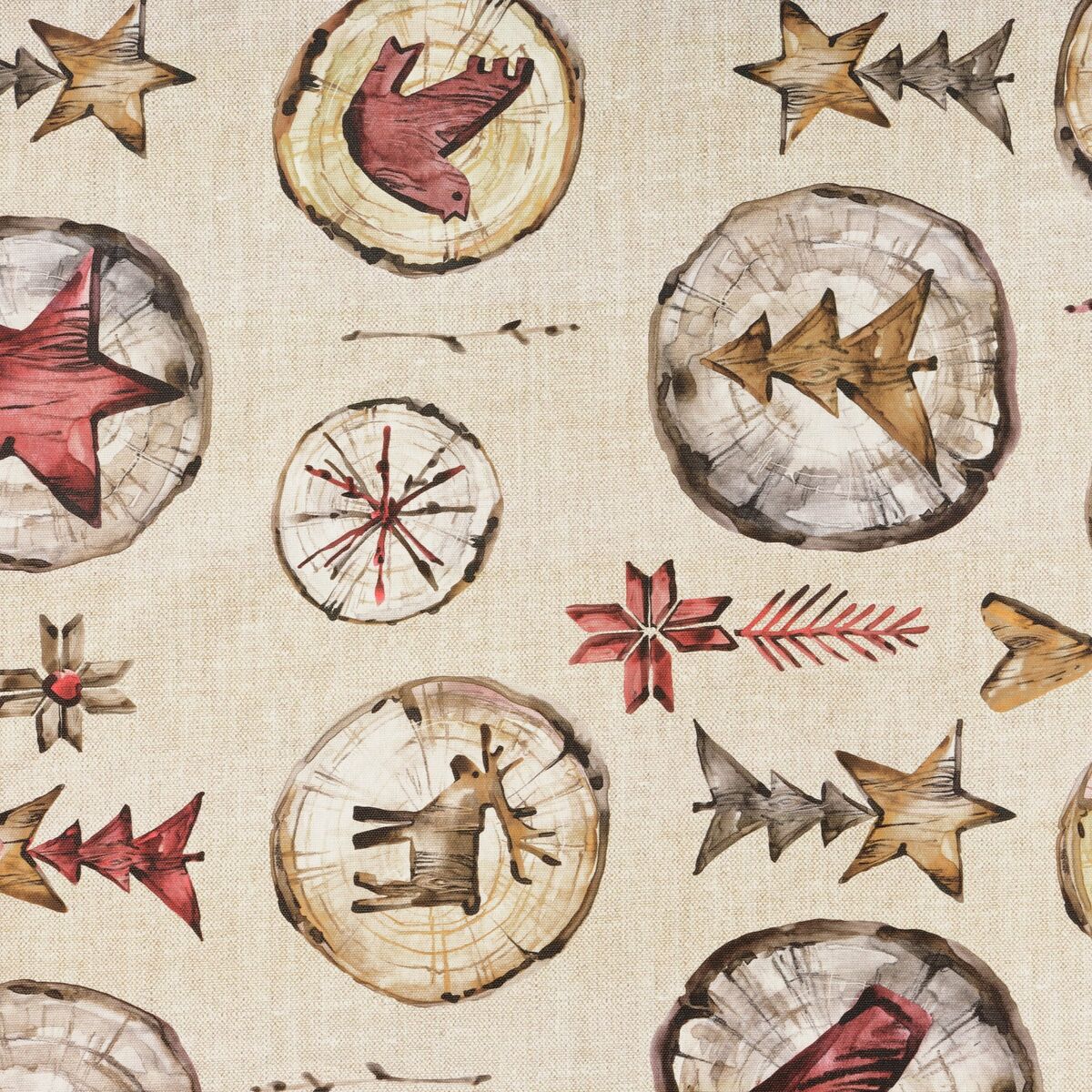 Tovaglia in resina antimacchia Mauré Wooden Christmas 250 x 140 cm