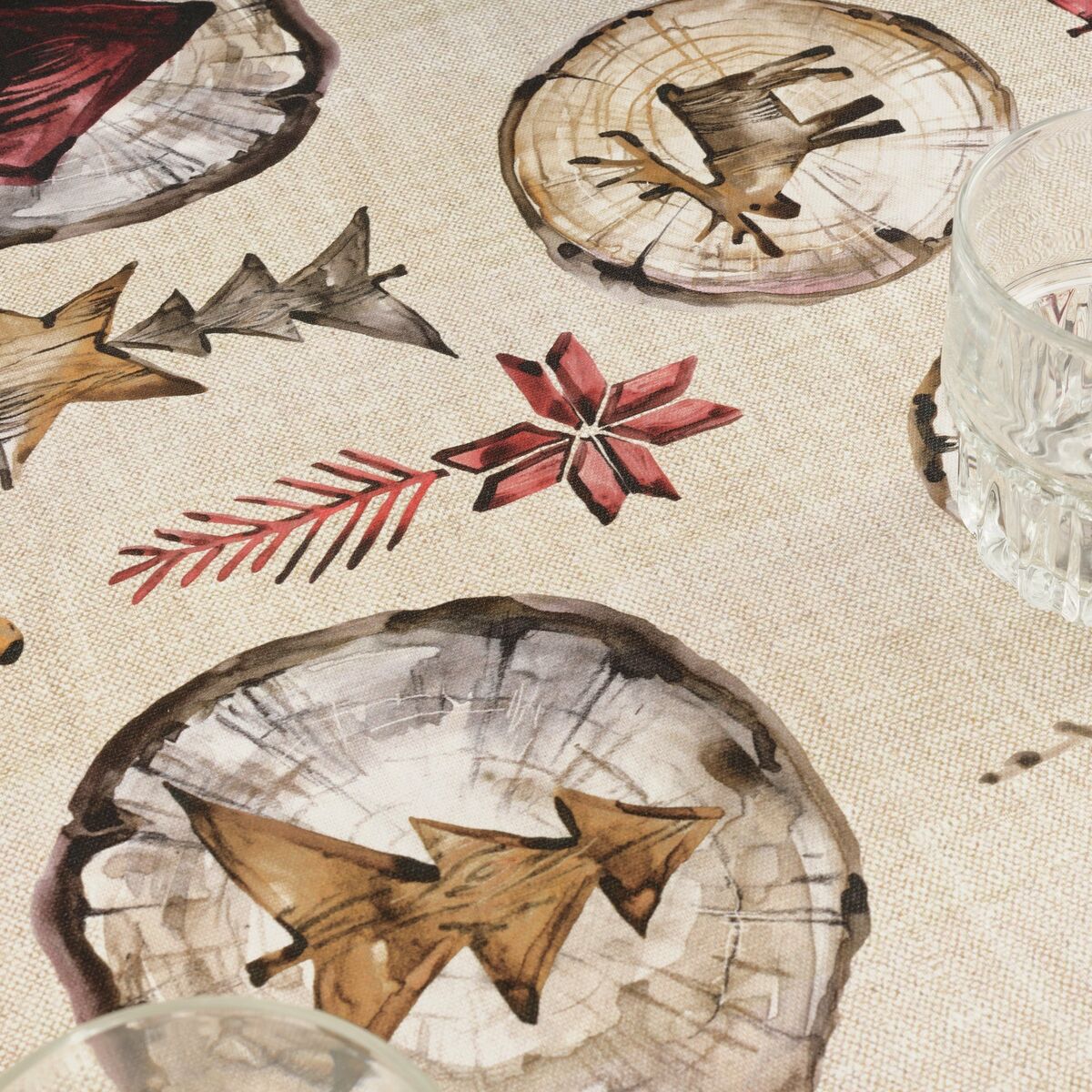 Tovaglia in resina antimacchia Mauré Wooden Christmas 250 x 140 cm