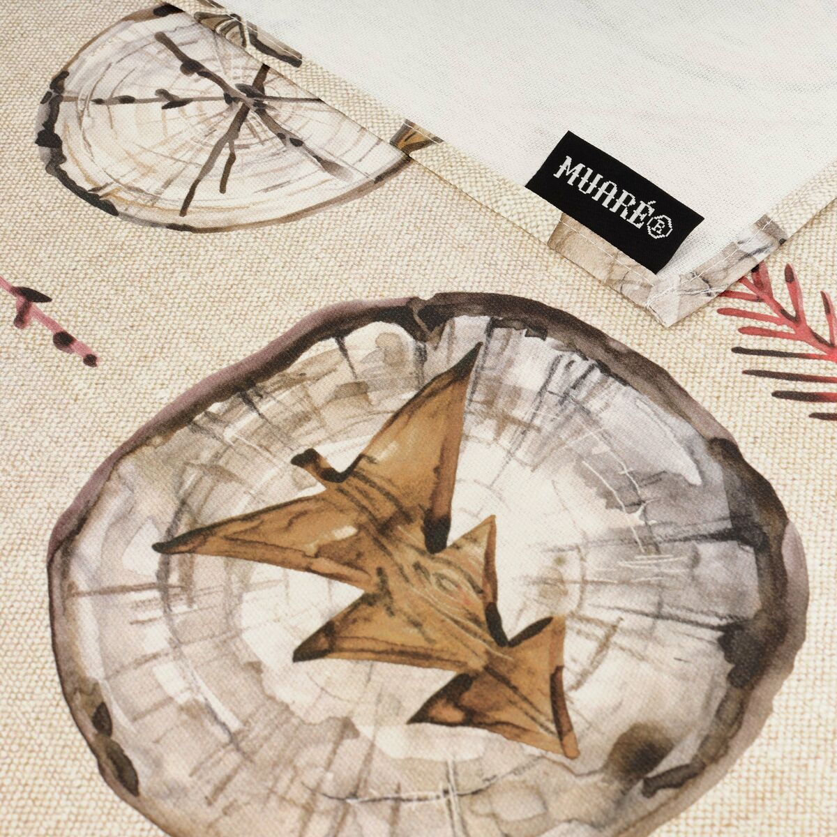 Tovaglia in resina antimacchia Mauré Wooden Christmas 250 x 140 cm