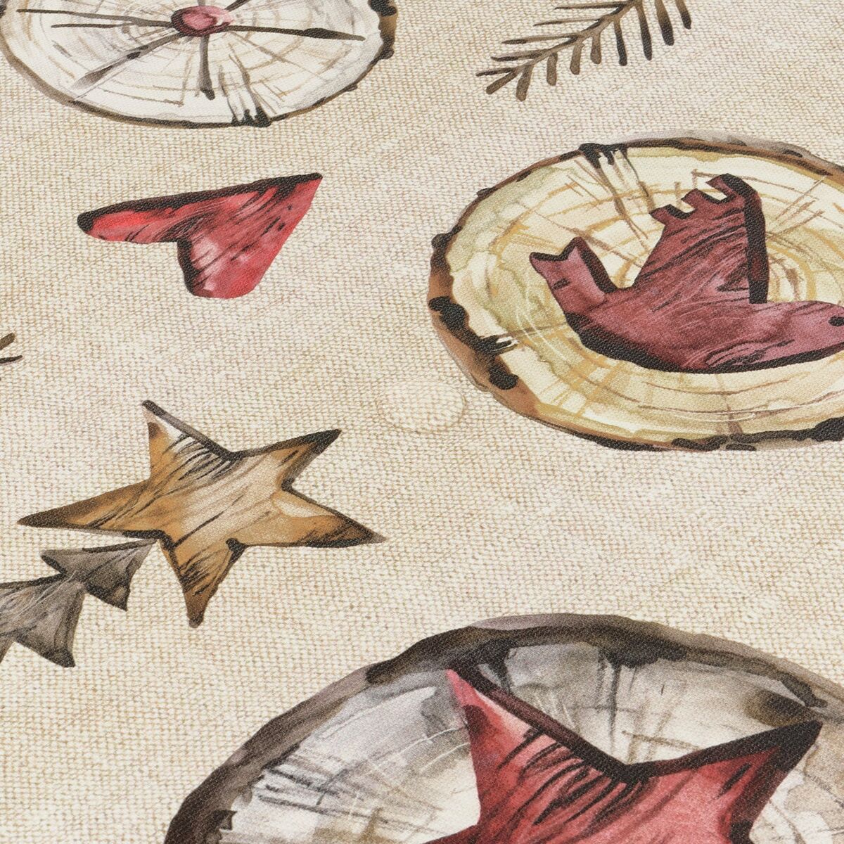 Tovaglia in resina antimacchia Mauré Wooden Christmas 250 x 140 cm