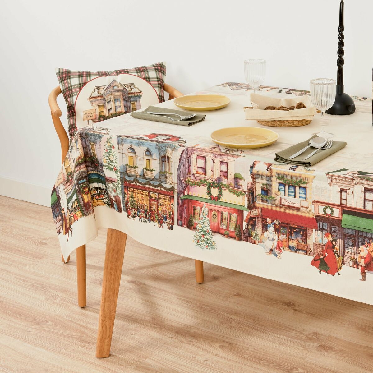Tovaglia antimacchia Mauré Christmas City 200 x 155 cm