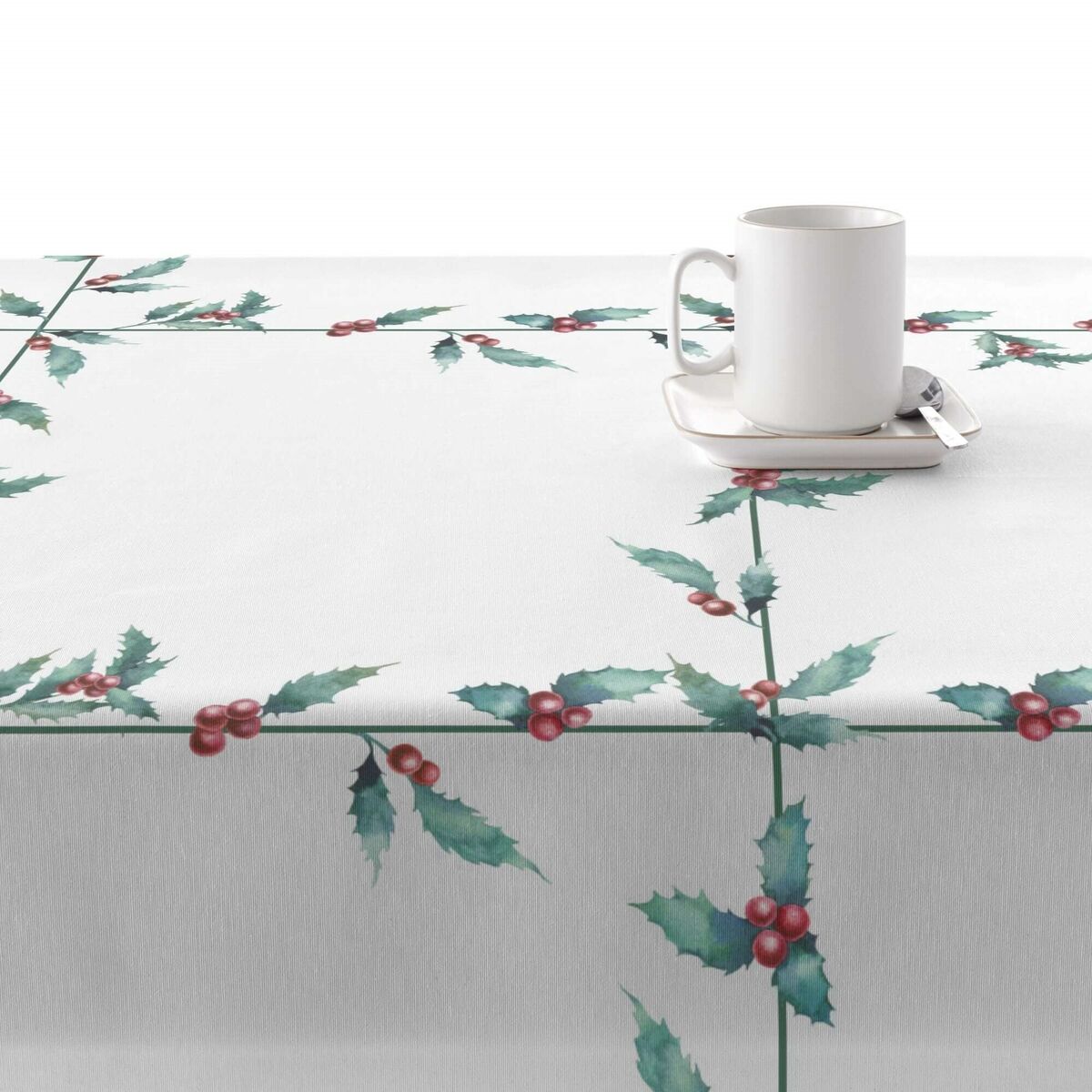 Tovaglia in resina antimacchia Mauré White Christmas 100 x 180 cm