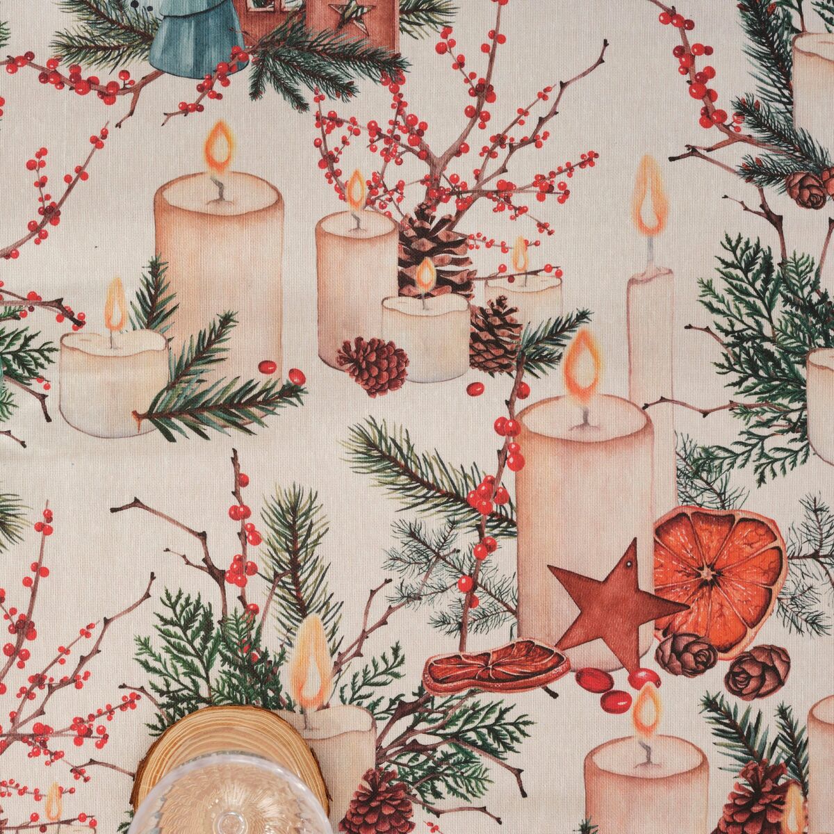 Tovaglia in resina antimacchia Mauré Christmas 100 x 140 cm