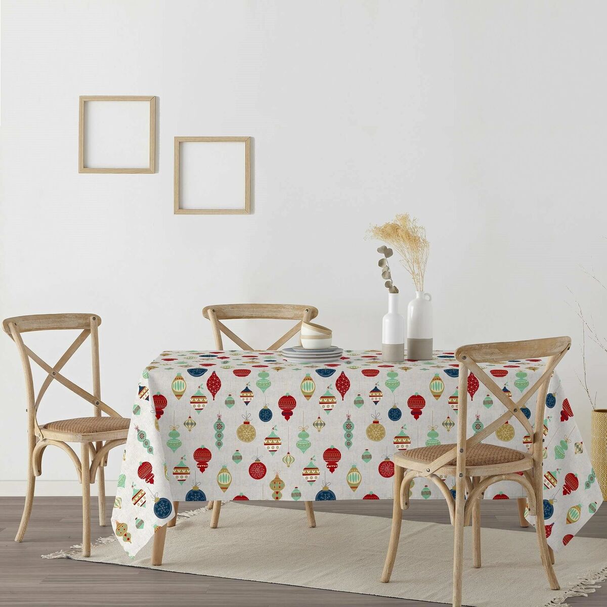 Tovaglia in resina antimacchia Mauré Merry Christmas 140 x 140 cm