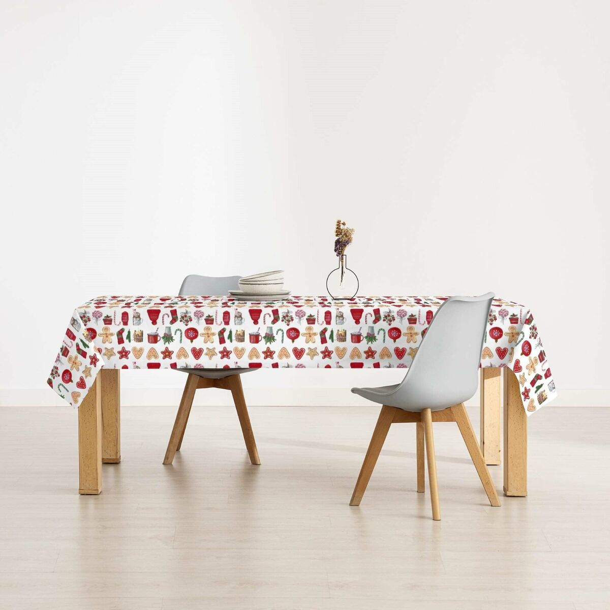 Tovaglia in resina antimacchia Mauré Merry Christmas 250 x 140 cm