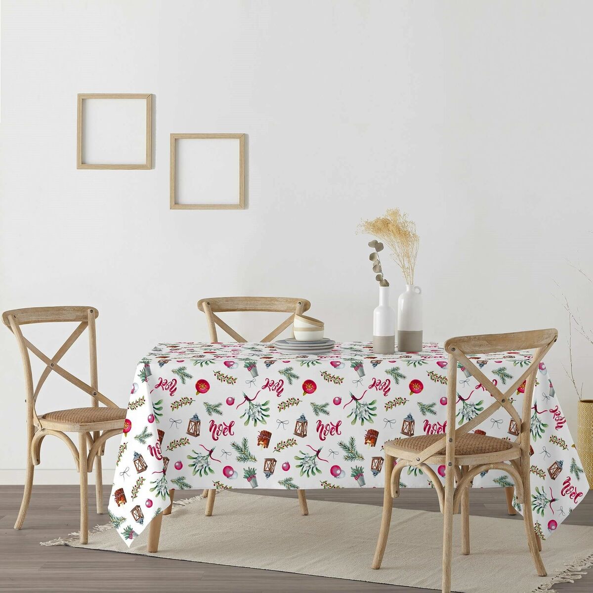 Tovaglia in resina antimacchia Mauré Merry Christmas 200 x 140 cm