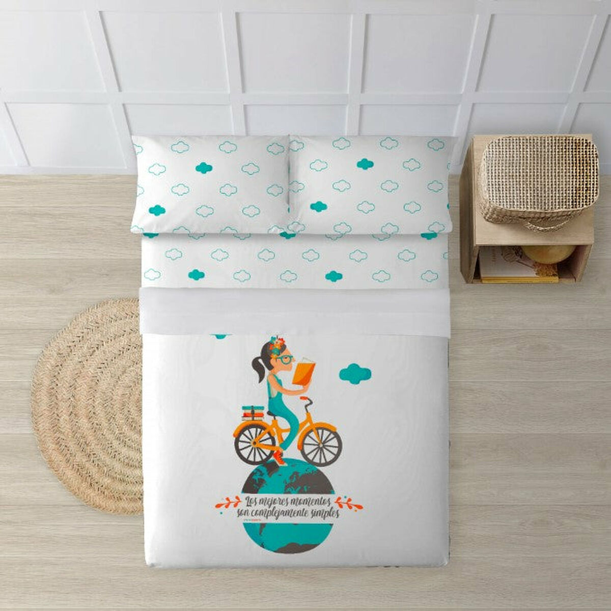Set di Lenzuola Decolores Bici Multicolore 240 x 270 cm