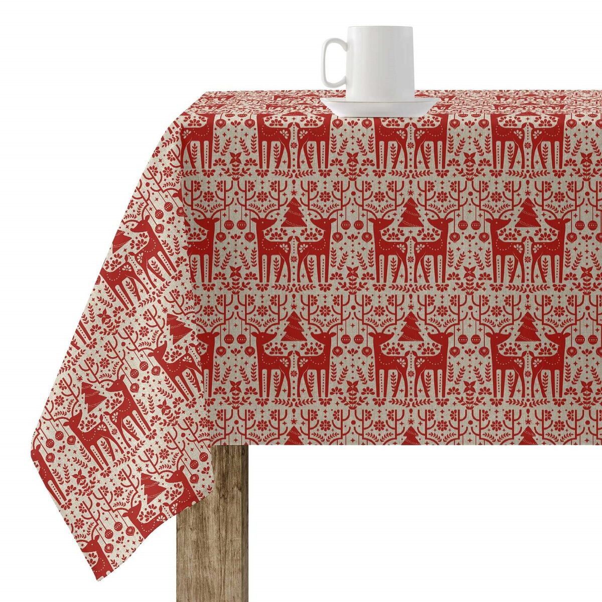 Tovaglia in resina antimacchia Mauré Merry Christmas 250 x 140 cm