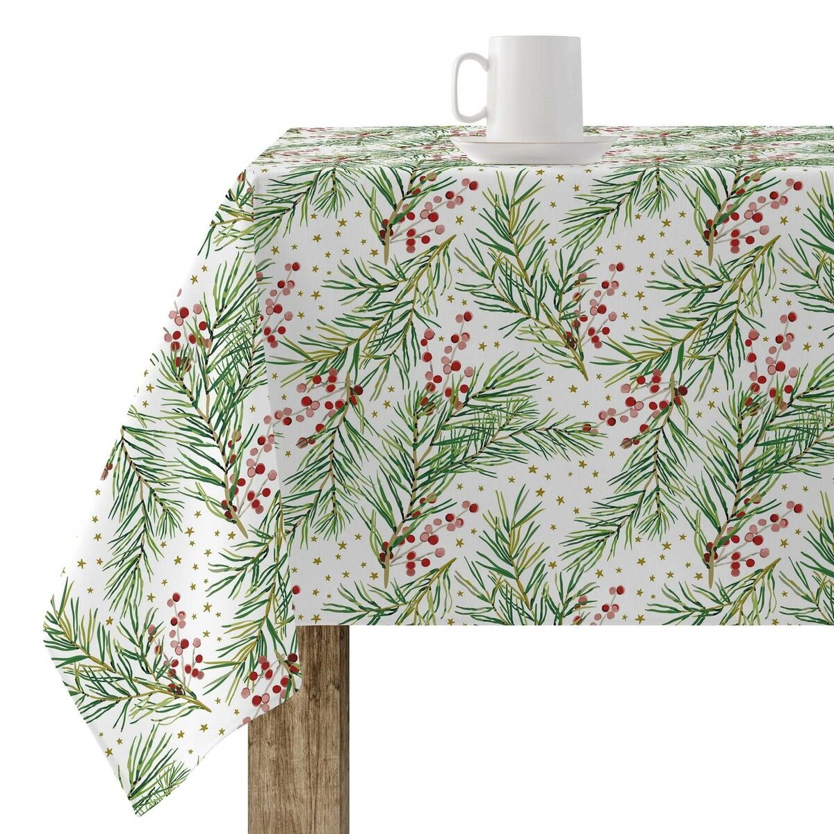 Tovaglia in resina antimacchia Mauré Merry Christmas 300 x 140 cm