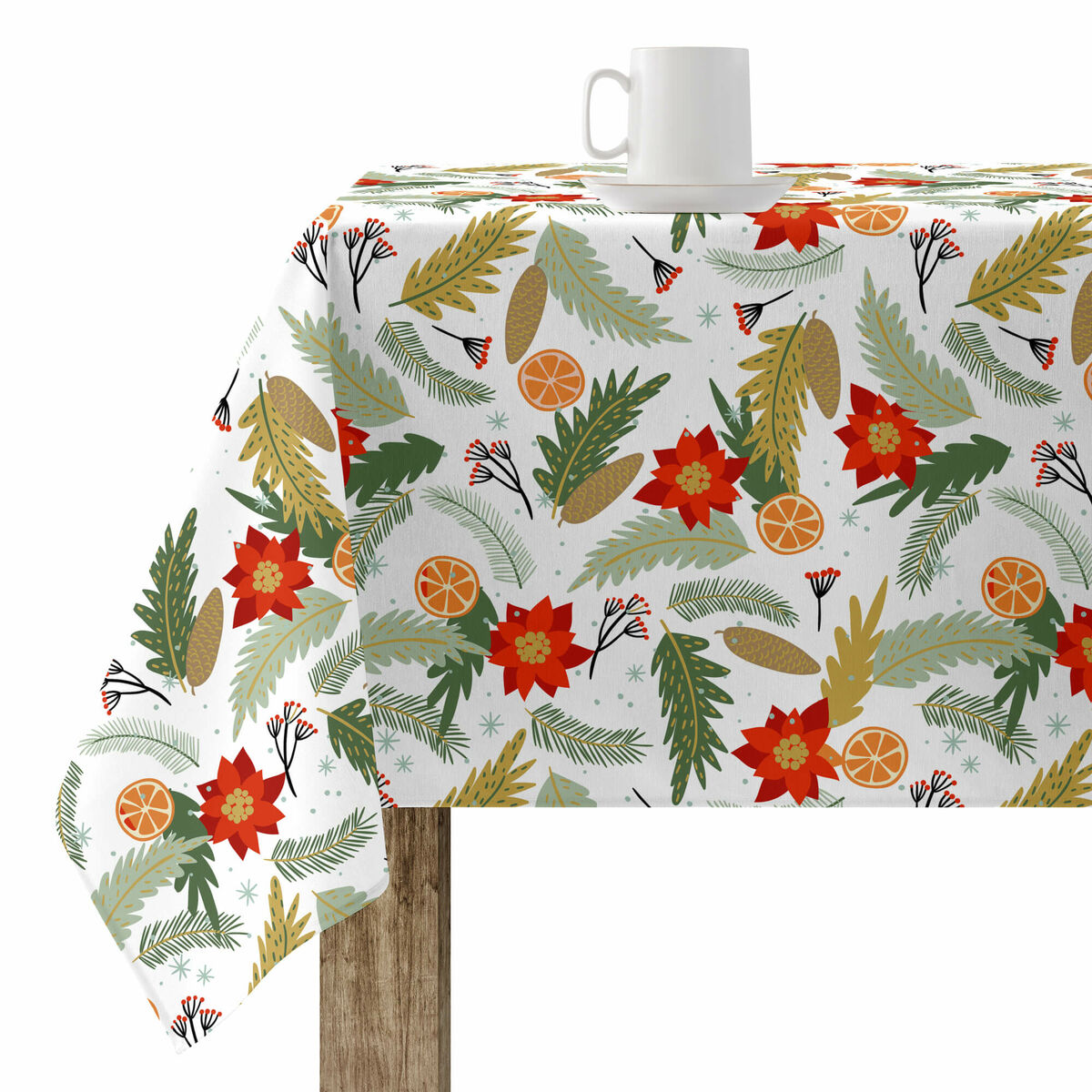 Tovaglia in resina antimacchia Mauré Merry Christmas 250 x 140 cm