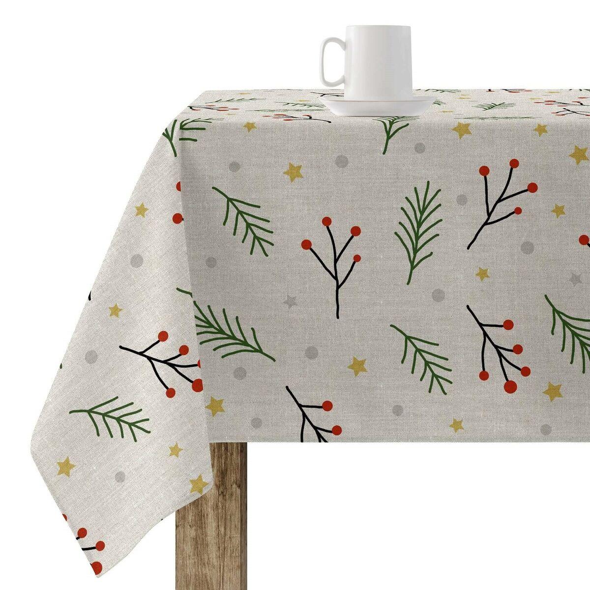 Tovaglia in resina antimacchia Mauré Merry Christmas 250 x 140 cm