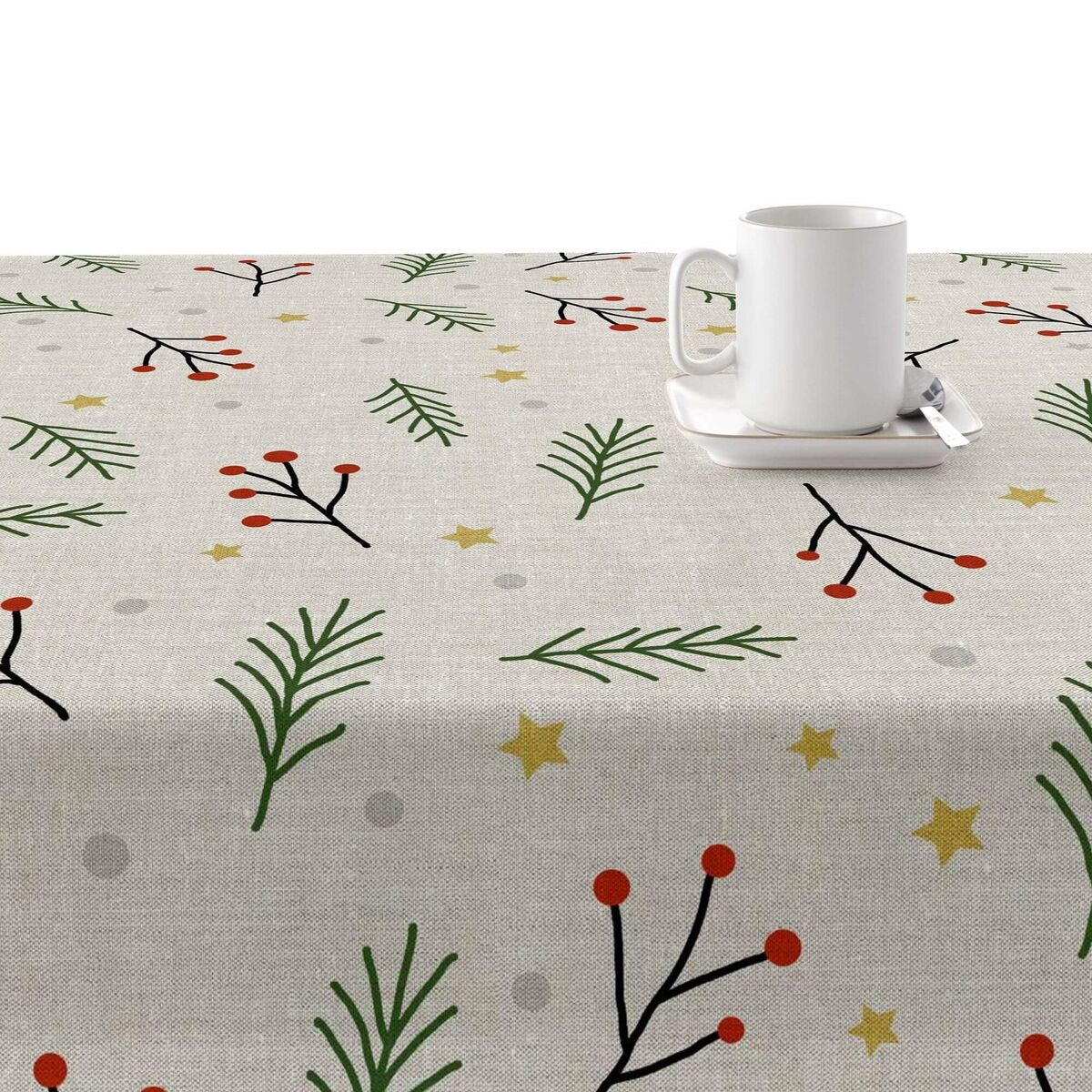 Tovaglia in resina antimacchia Mauré Merry Christmas 250 x 140 cm