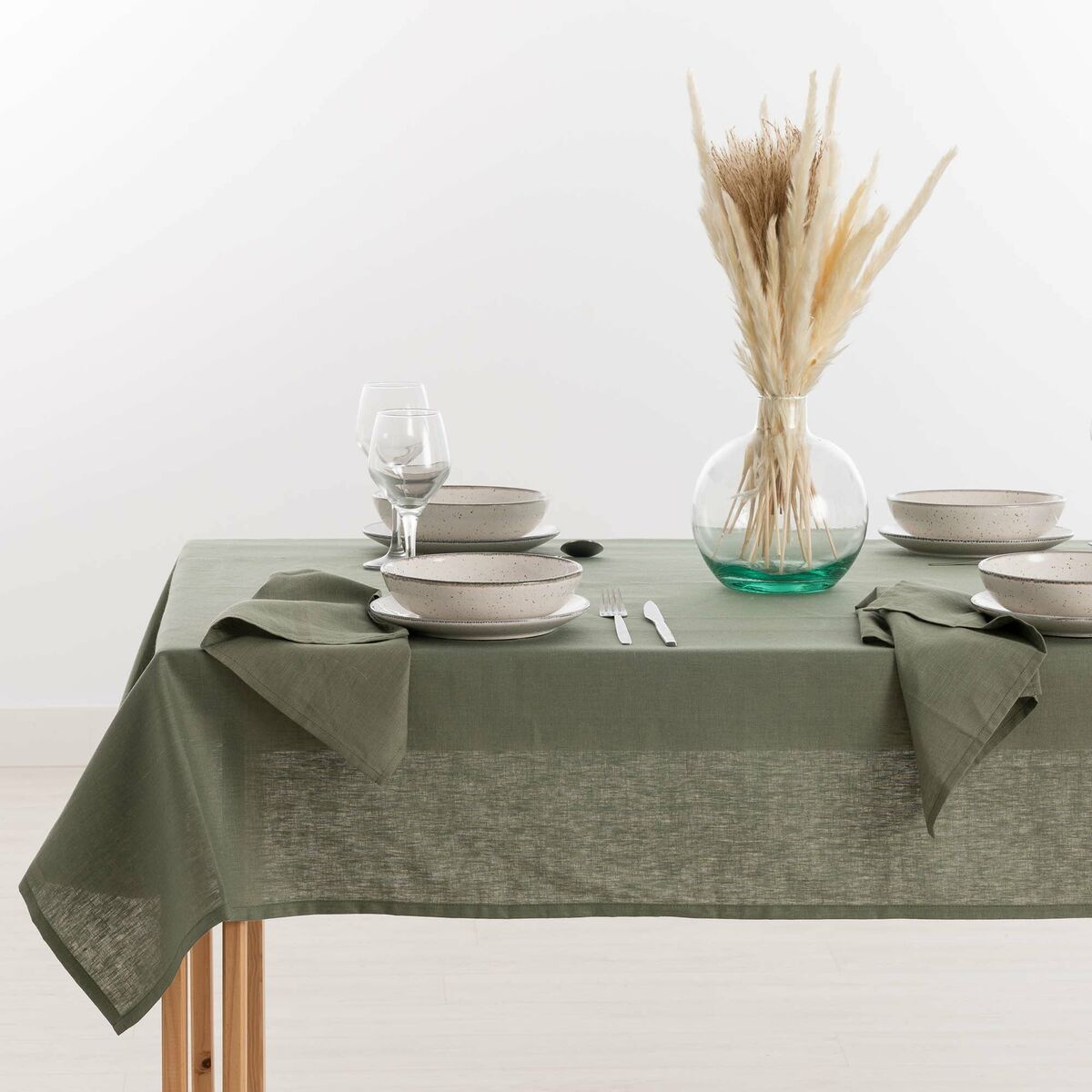 Tovaglia Mauré 250 x 150 cm Verde militare
