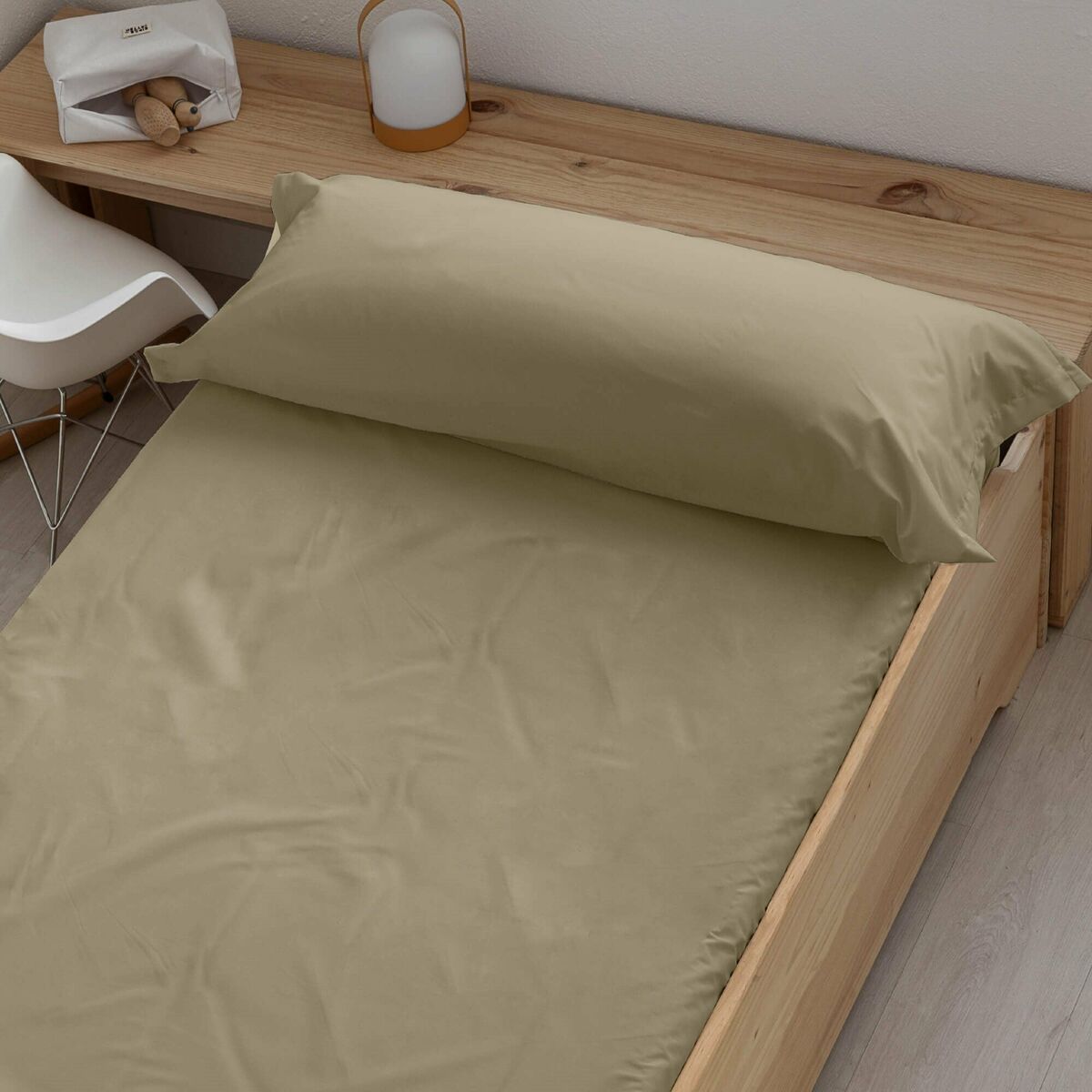 Lenzuolo con angoli aderenti Ripshop Liso Marrone 180 x 200 cm