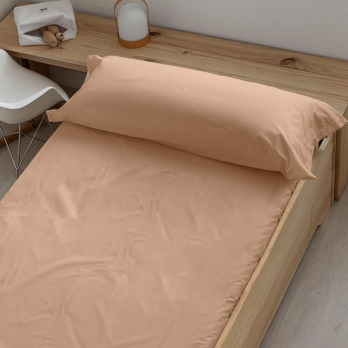 Lenzuolo con angoli aderenti Ripshop Liso Rosa 140 x 200 cm