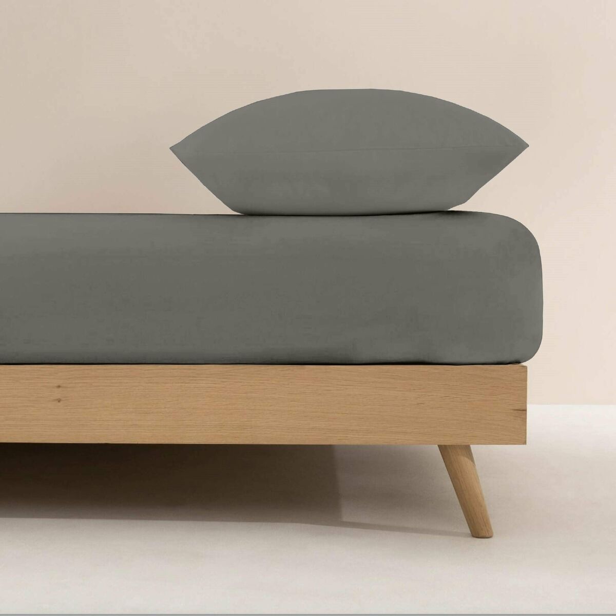Lenzuolo con angoli aderenti Ripshop Liso Antracite Grigio scuro 140 x 200 cm
