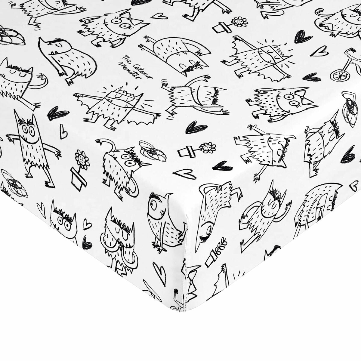 Lenzuolo con angoli aderenti Ripshop Monstre black 60x120cm
