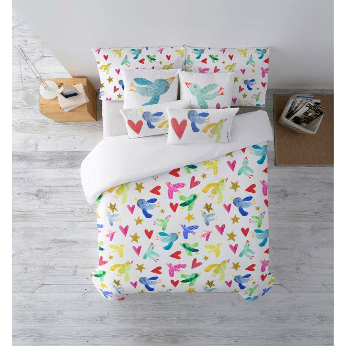 Copripiumino Decolores Ocells Multicolore 260 x 240 cm