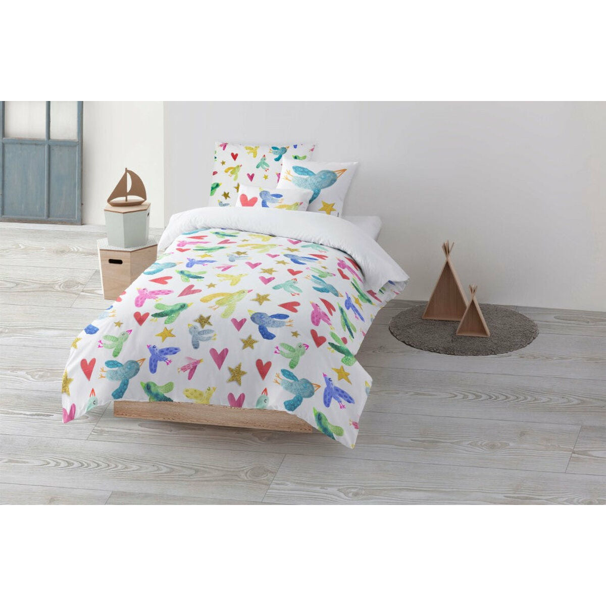 Copripiumino Decolores Ocells Multicolore 155 x 220 cm