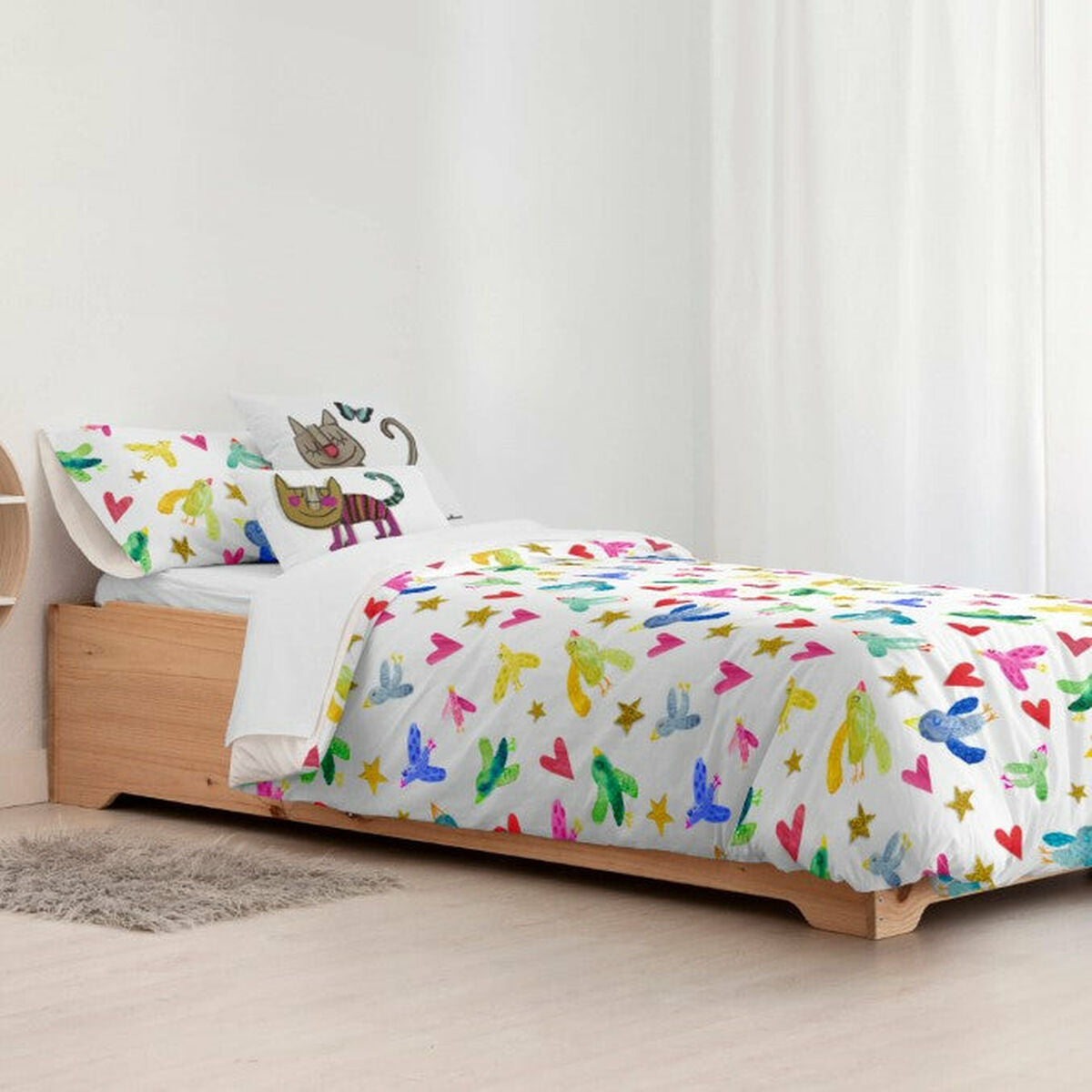 Copripiumino Decolores Ocells Multicolore 155 x 220 cm