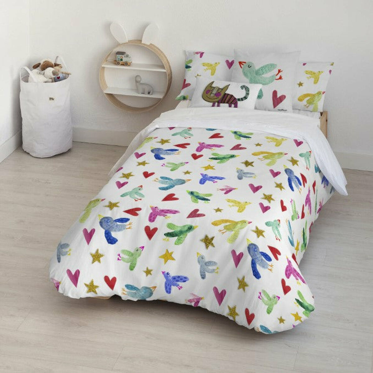 Copripiumino Decolores Ocells Multicolore 155 x 220 cm