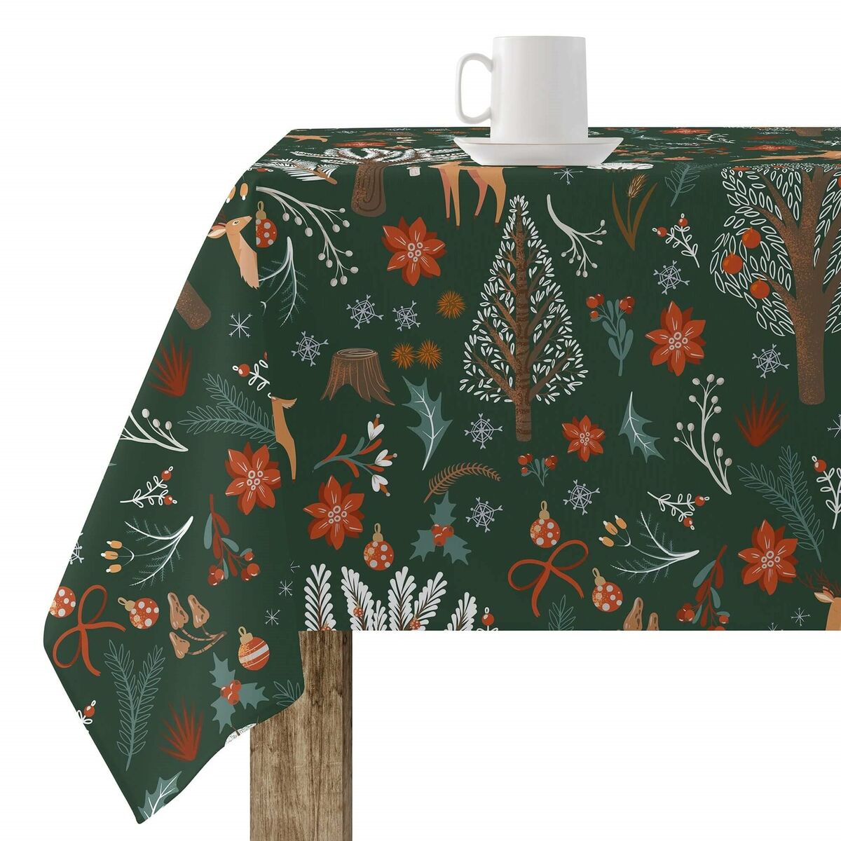 Tovaglia in resina antimacchia Mauré Merry Christmas 100 x 140 cm