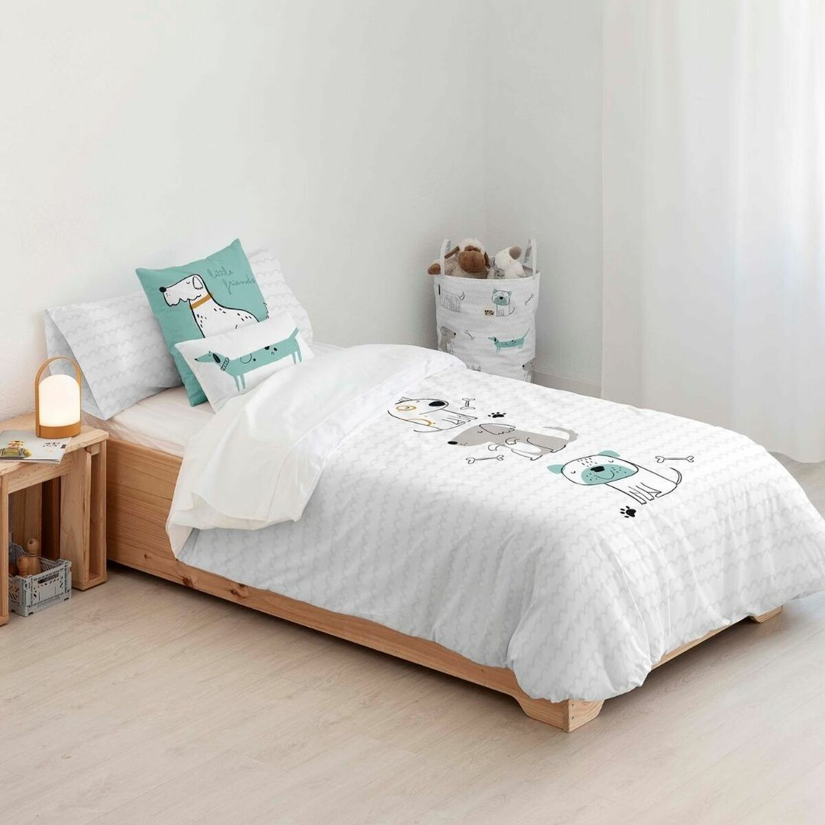 Copripiumino Kids&Cotton Huali Big Azzurro Bianco 180 x 240 cm