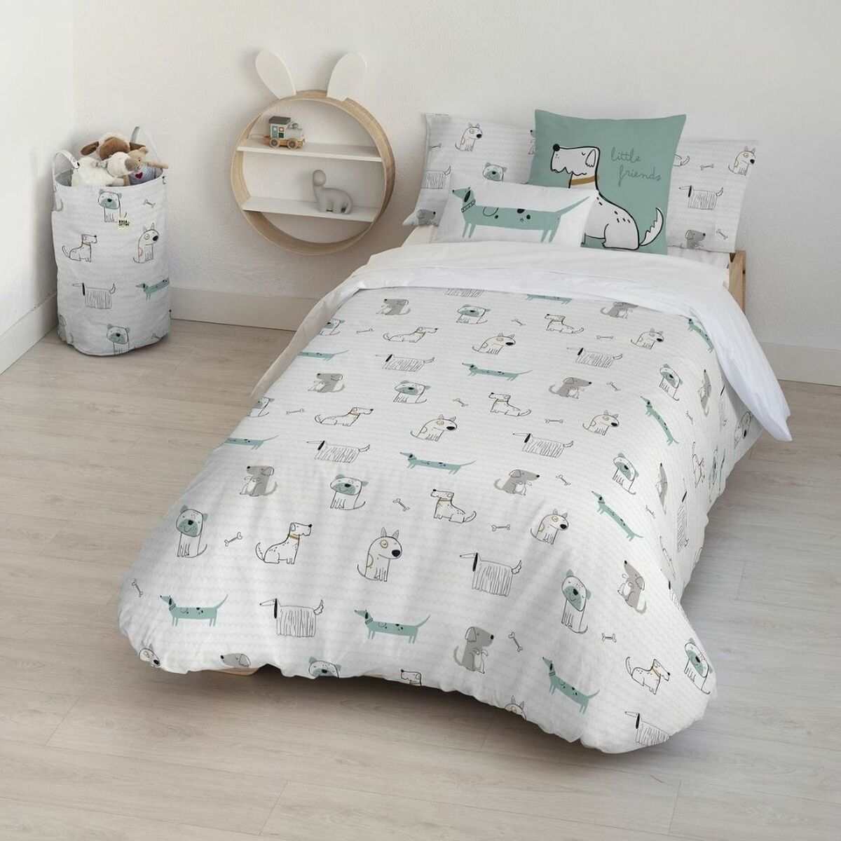 Copripiumino Kids&Cotton Huali Small Azzurro Bianco 180 x 240 cm