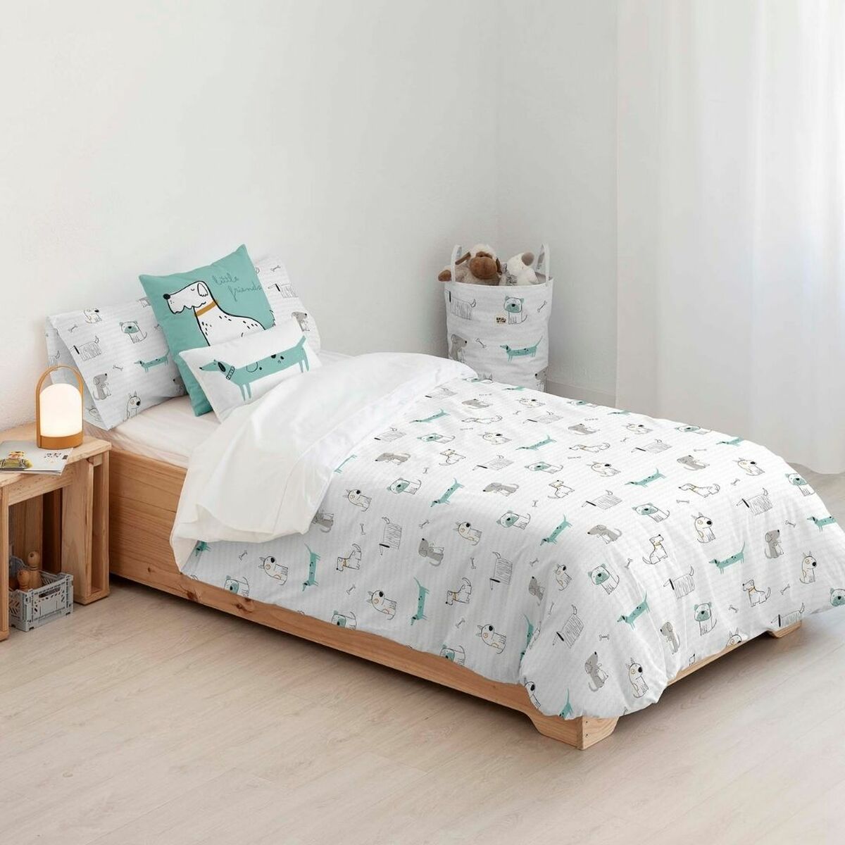 Copripiumino Kids&Cotton Huali Small Azzurro Bianco 180 x 240 cm