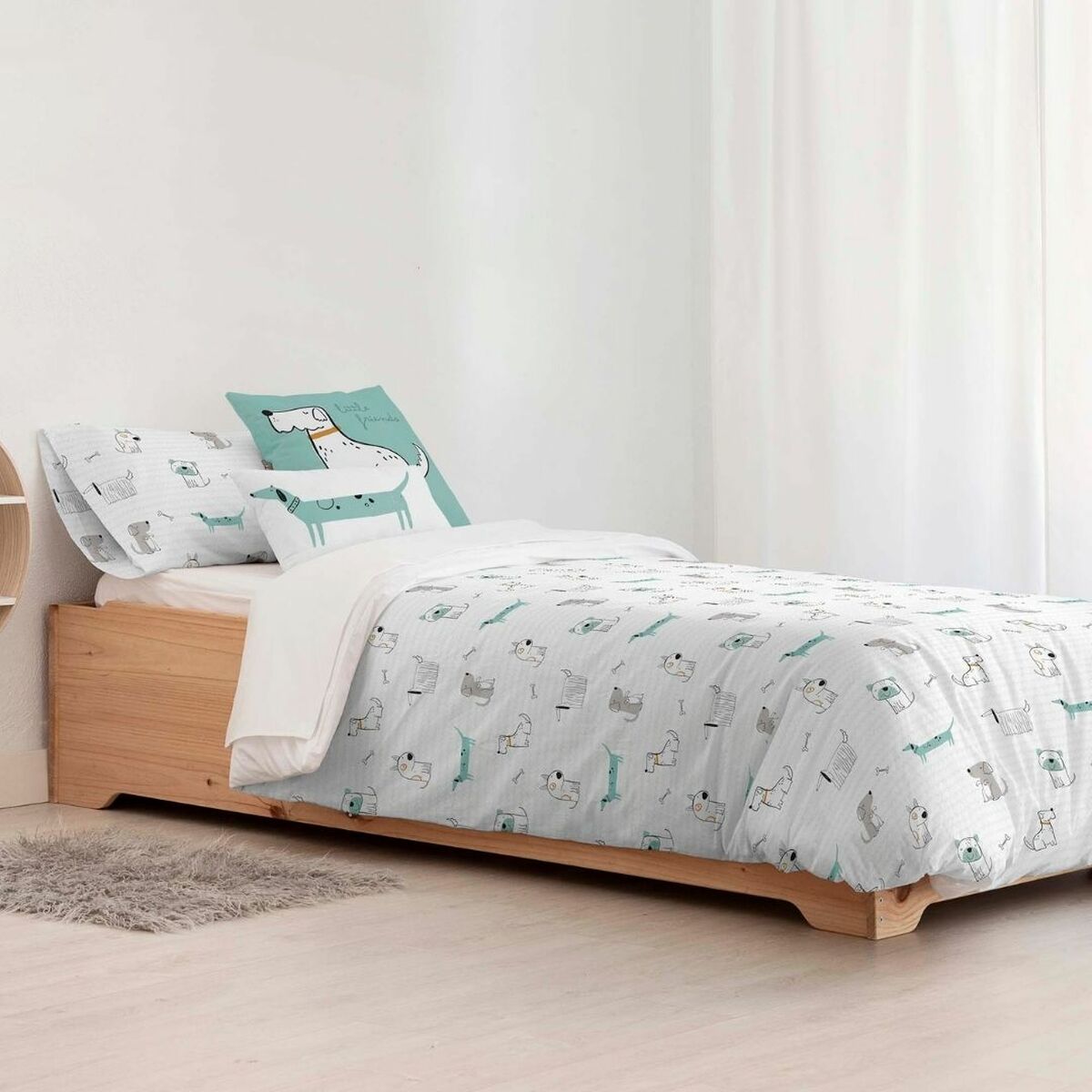 Copripiumino Kids&Cotton Huali Small Azzurro Bianco 180 x 240 cm