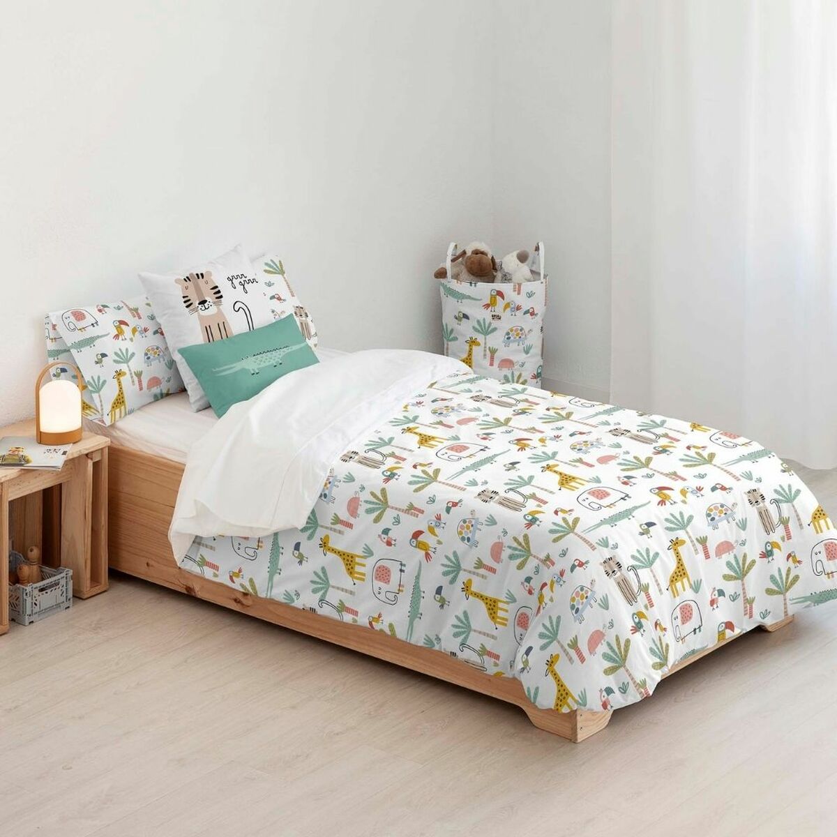Copripiumino Kids&Cotton Jeddah Small Bianco Menta 180 x 240 cm