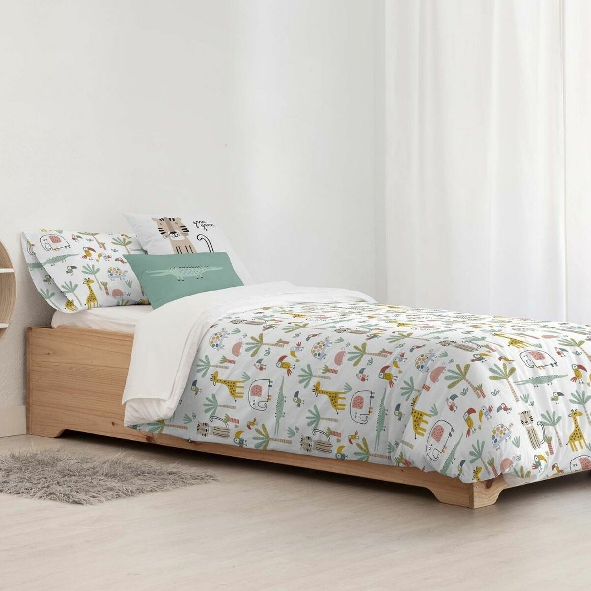 Copripiumino Kids&Cotton Jeddah Small Bianco Menta 180 x 240 cm