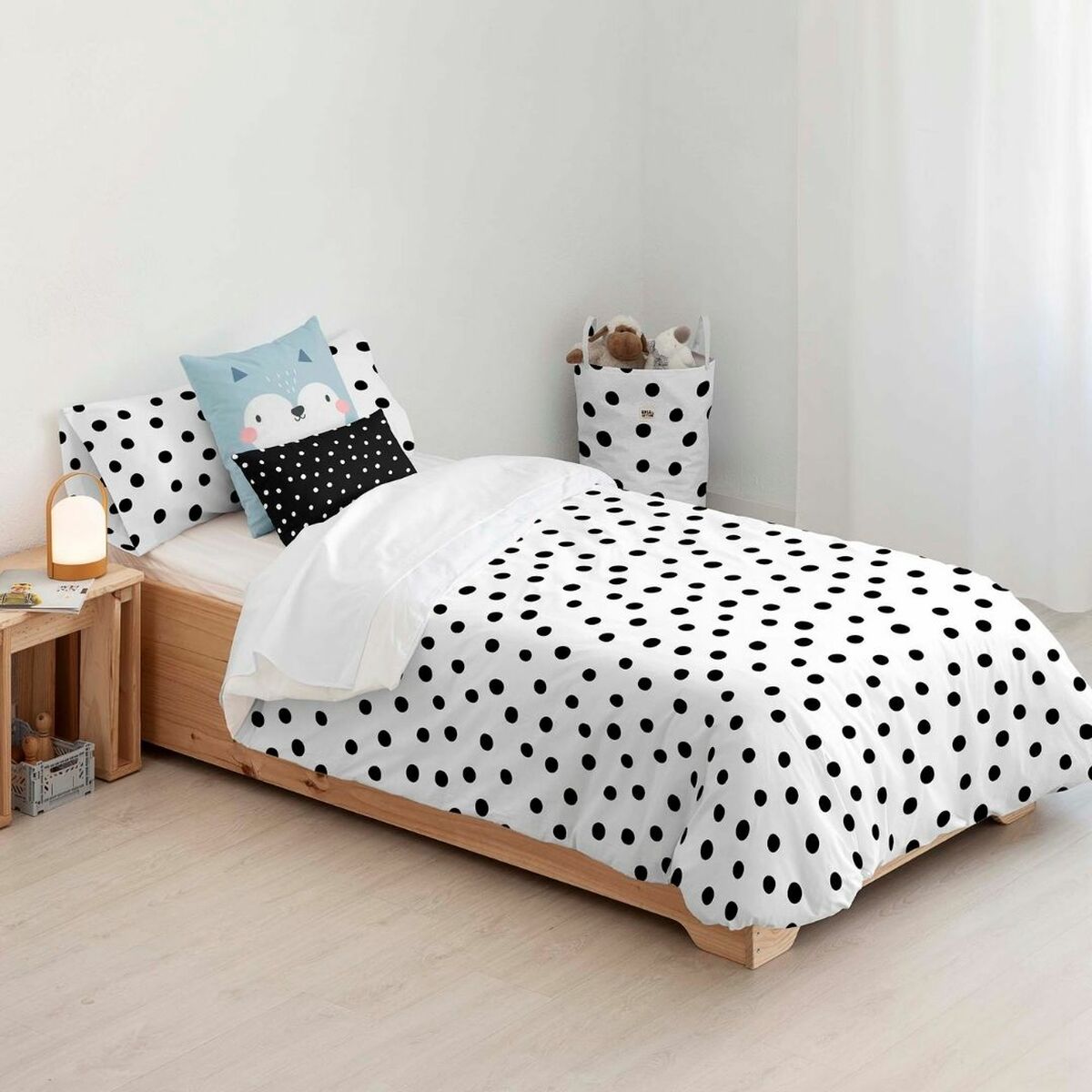 Copripiumino Kids&Cotton Kibo Bianco Nero 180 x 240 cm