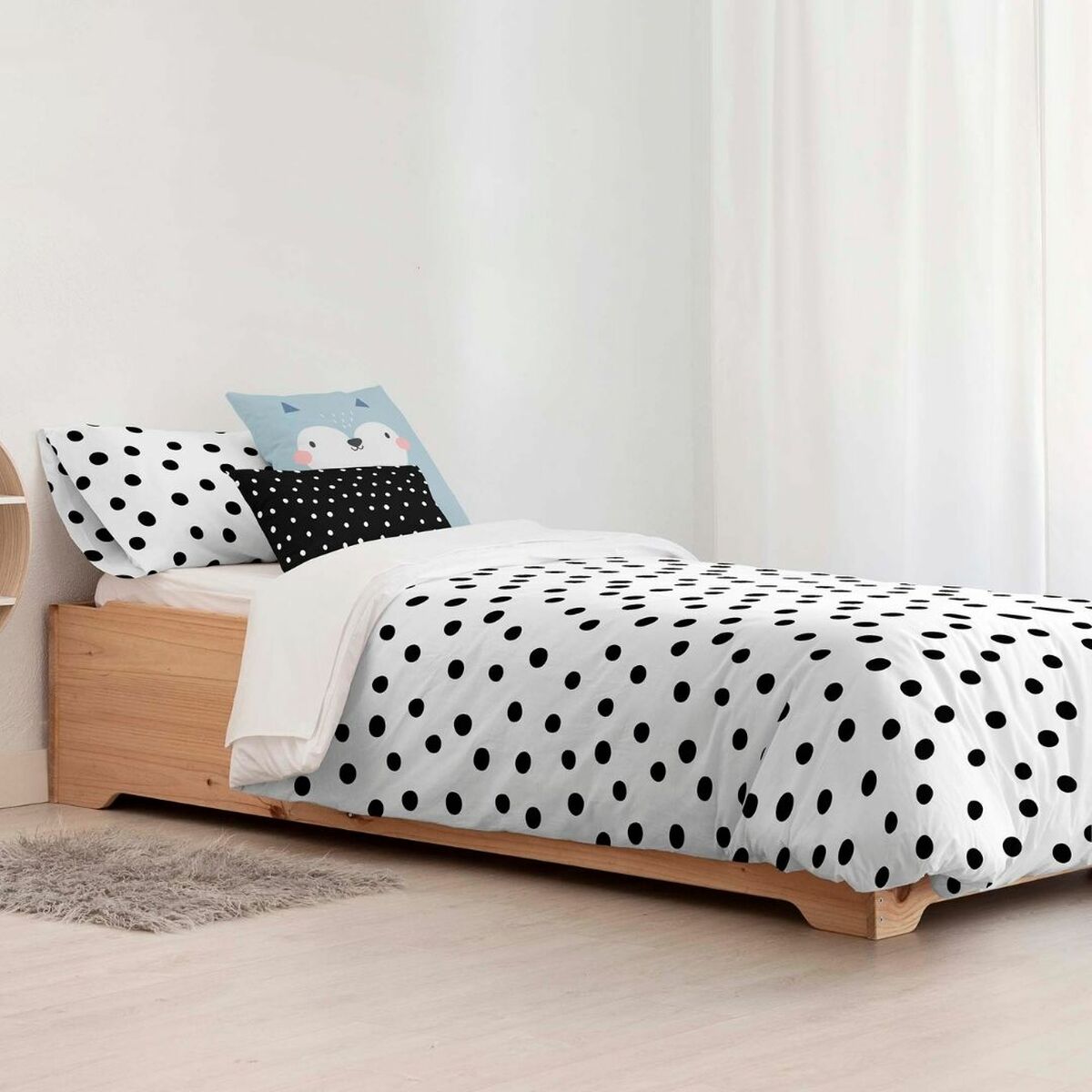 Copripiumino Kids&Cotton Kibo Bianco Nero 180 x 240 cm