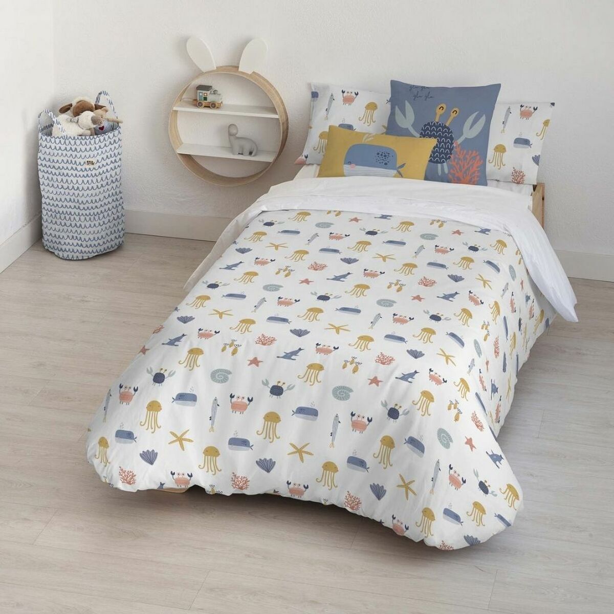 Copripiumino Kids&Cotton Malu Small Azzurro Bianco 180 x 240 cm
