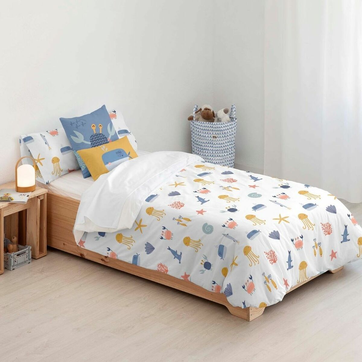 Copripiumino Kids&Cotton Malu Small Azzurro Bianco 180 x 240 cm
