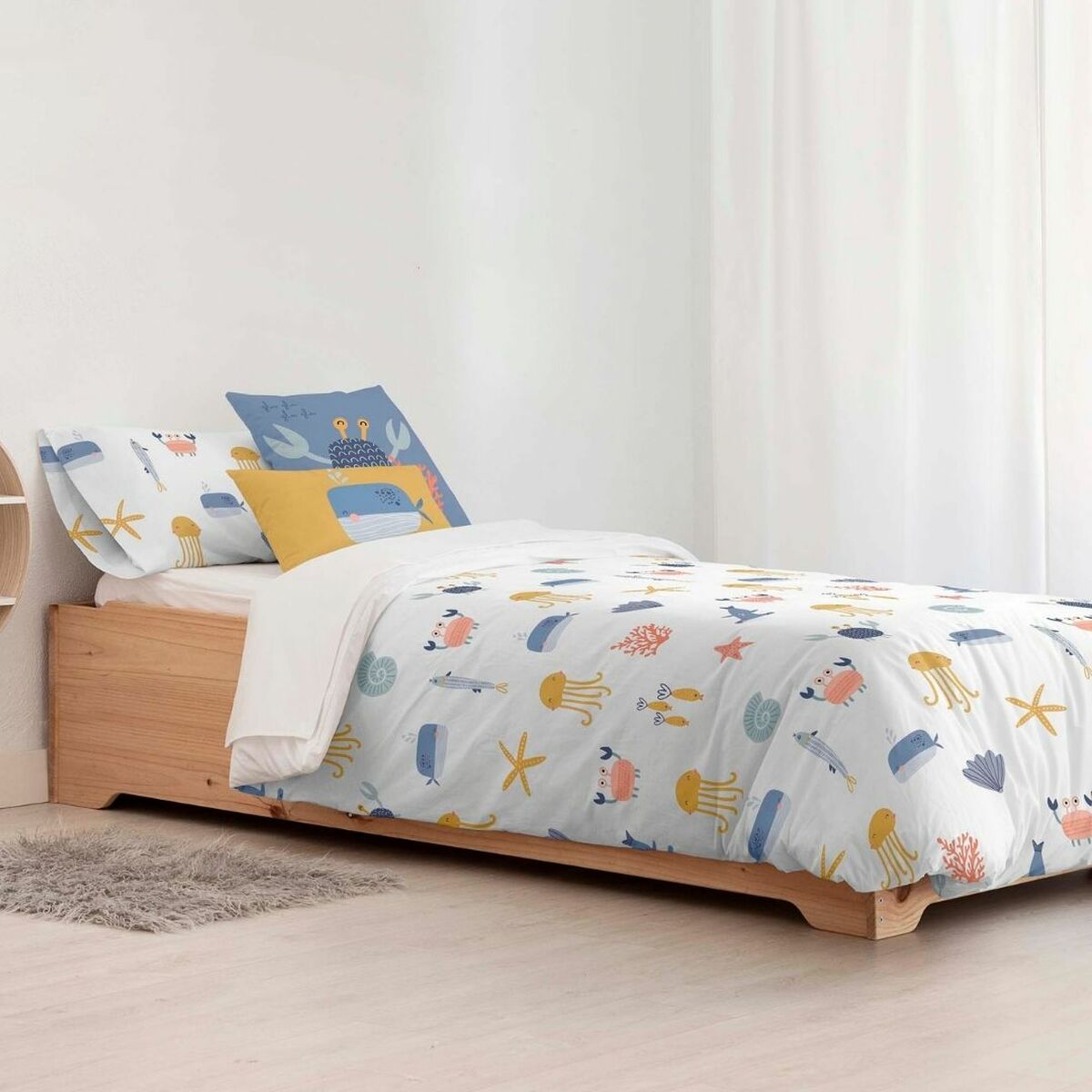 Copripiumino Kids&Cotton Malu Small Azzurro Bianco 180 x 240 cm
