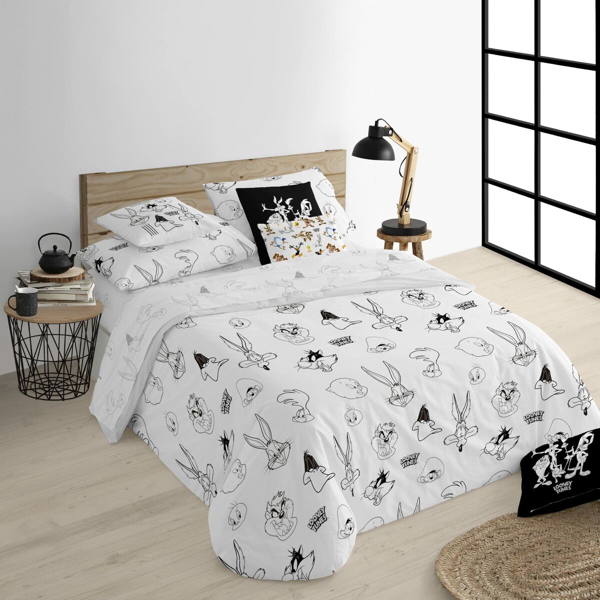 Copripiumino Looney Tunes Looney B&W Bianco black 200 x 200 cm