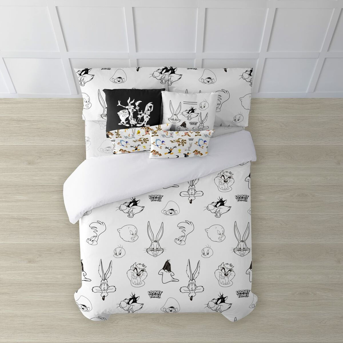 Copripiumino Looney Tunes Looney B&W Bianco black 155 x 220 cm