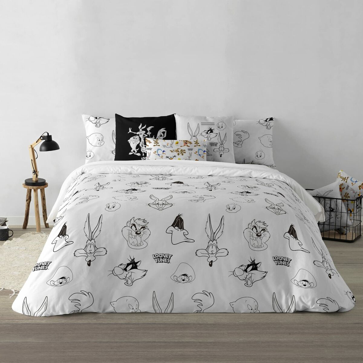 Copripiumino Looney Tunes Looney B&W Bianco black 155 x 220 cm