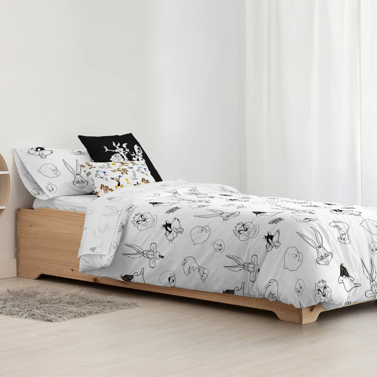 Copripiumino Looney Tunes Looney B&W Bianco black 155 x 220 cm