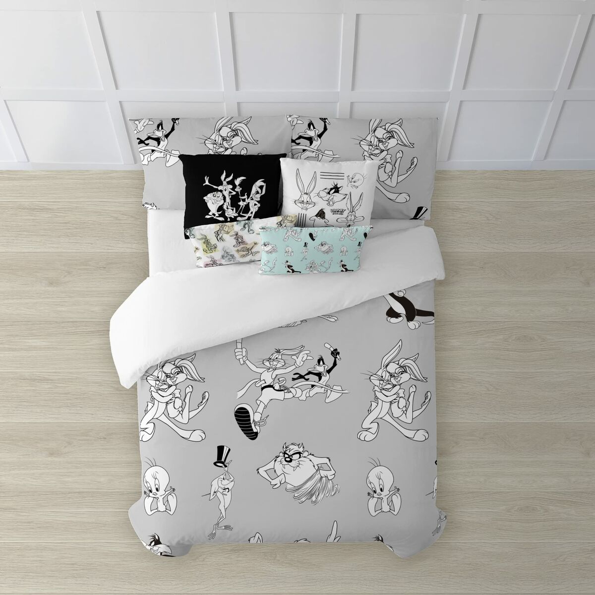 Copripiumino Looney Tunes Looney BN Bianco black 260 x 240 cm