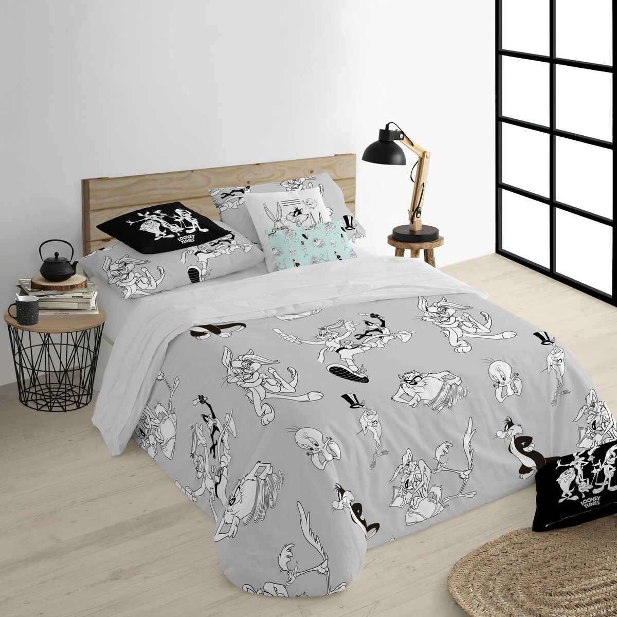 Copripiumino Looney Tunes Looney BN Bianco black 260 x 240 cm