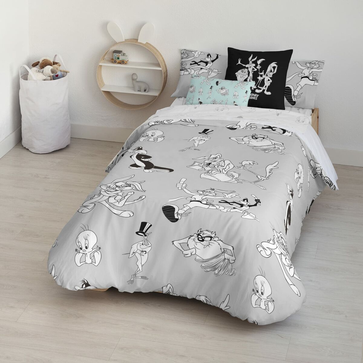 Copripiumino Looney Tunes Looney BN Bianco black 260 x 240 cm
