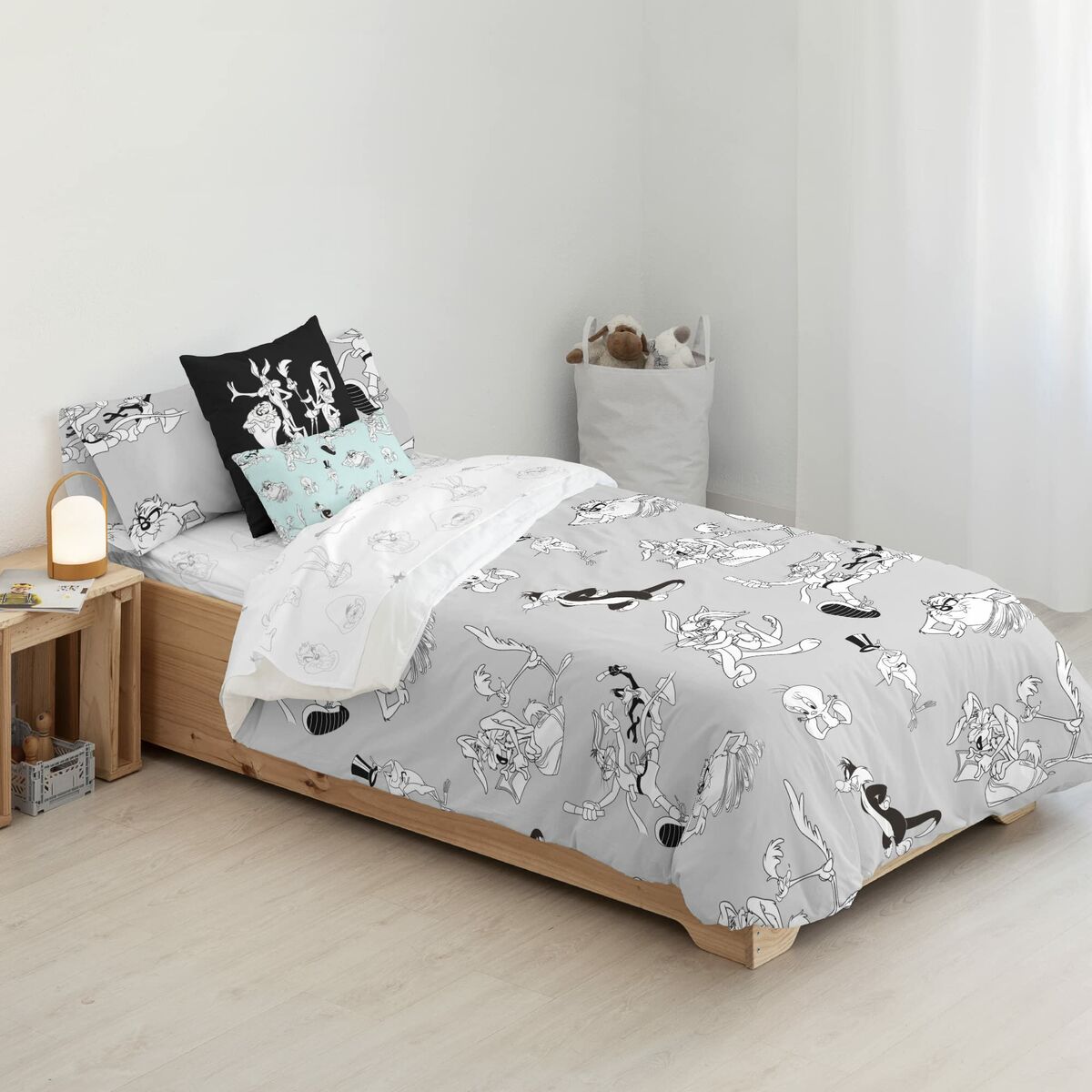 Copripiumino Looney Tunes Looney BN Bianco black 260 x 240 cm