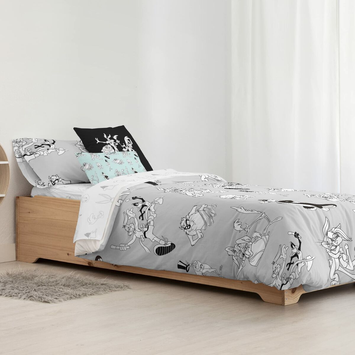 Copripiumino Looney Tunes Looney BN Bianco black 260 x 240 cm