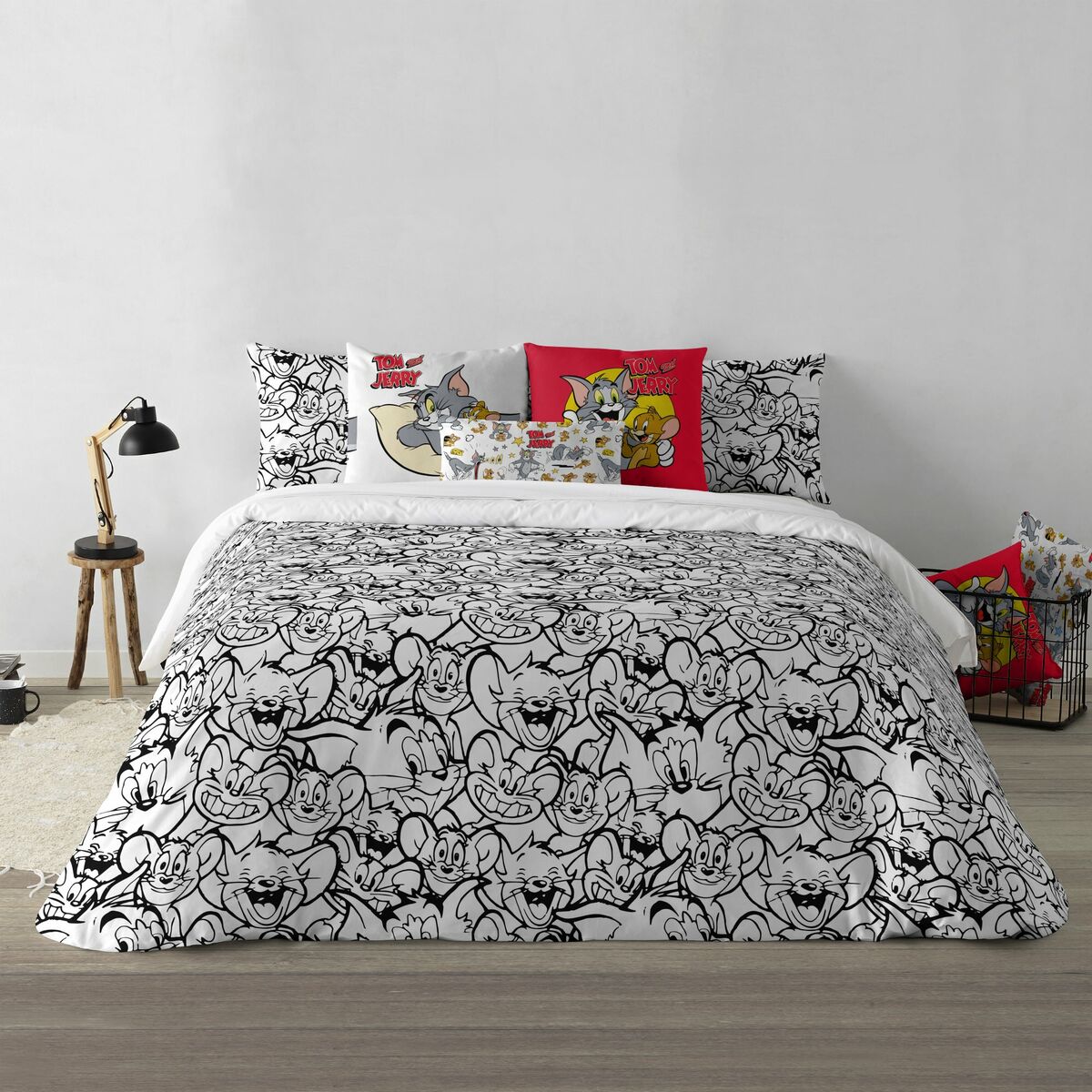 Copripiumino Tom & Jerry B&W Bianco black 140 x 200 cm